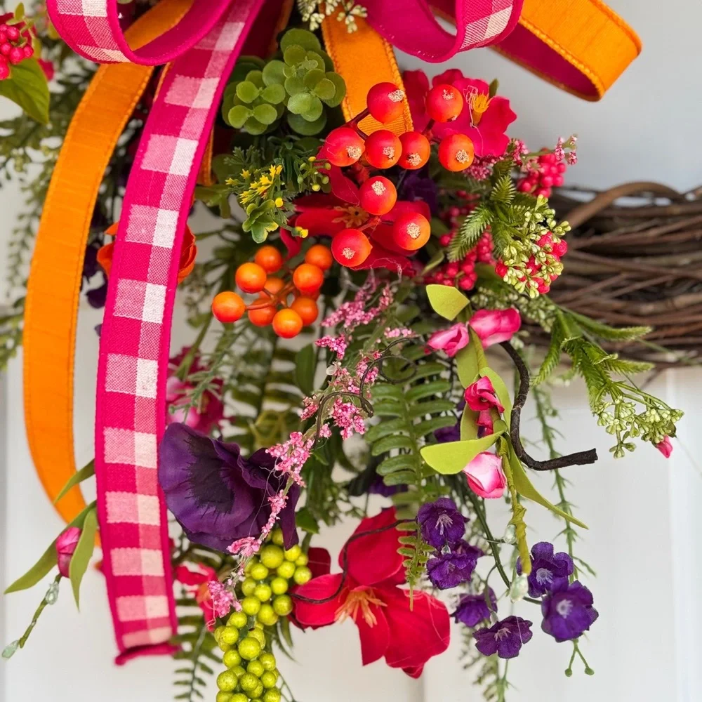 Vibrant Multi-Toned Floral Wreath